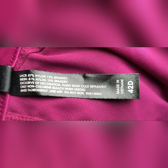 Torrid Floral Lace Navarra XO Boost Plunge Magenta Floral Lace Underwire Bra 42D - Picture 6 of 9